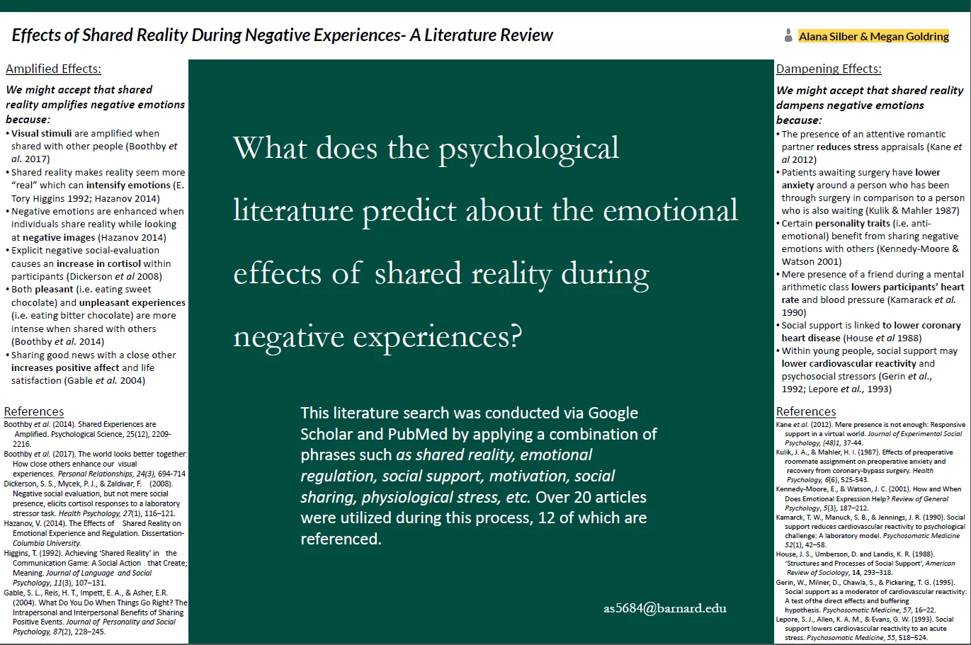 Effects of Shared Reality During Negative Experiences